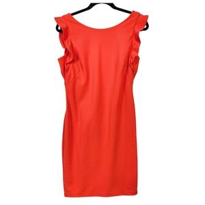 Calvin Klein Women's Red Sleeveless Ruffle Sheath Dress Size 10 Career‎